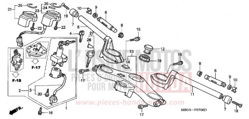 ROHRGRIFF/OBERE BRUECKE VFR800FIW de 1998